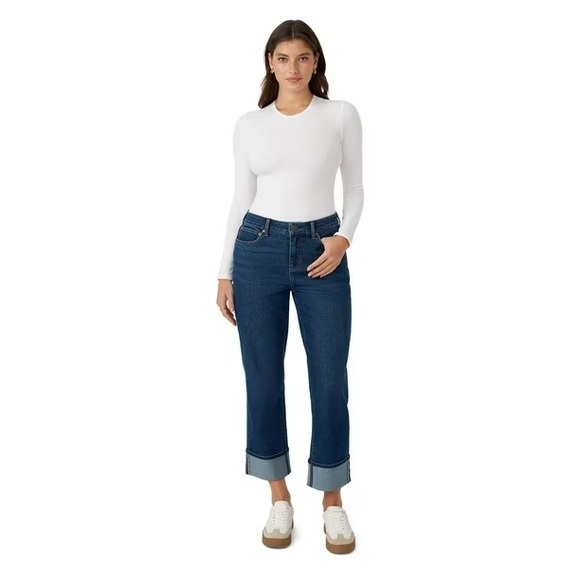 Edited By Remi Bader Denim - Edited x Hunter McGrady‎ Cropped Wide Leg Jeans | Cuffed Hem | Size 6